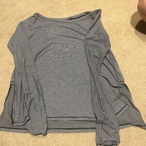 Lululemon long sleeve, size 12, striped white/black